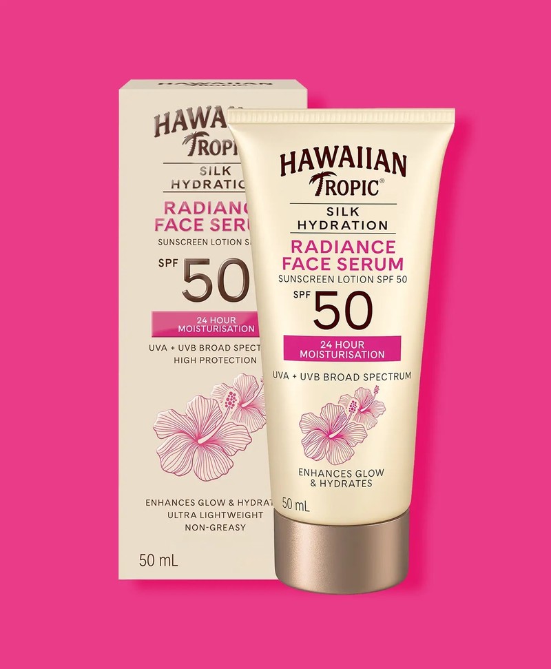Hawaiian Tropic Silk Hydration Radiance Face Serum Sunscreen Lotion