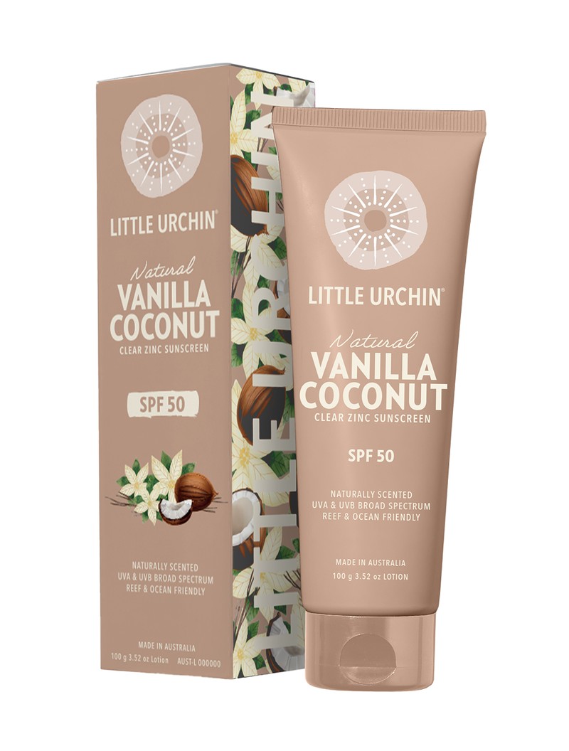Little Urchin Natural Vanilla Coconut Clear Zinc Sunscreen