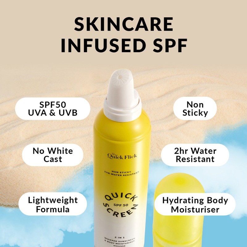 Quick Flick Whipped Sunscreen & Body Moisturiser Mousse